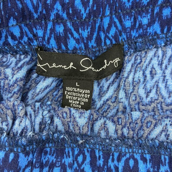 BLUE PATTERNED PALAZZO PANTS - Picture 4 of 5